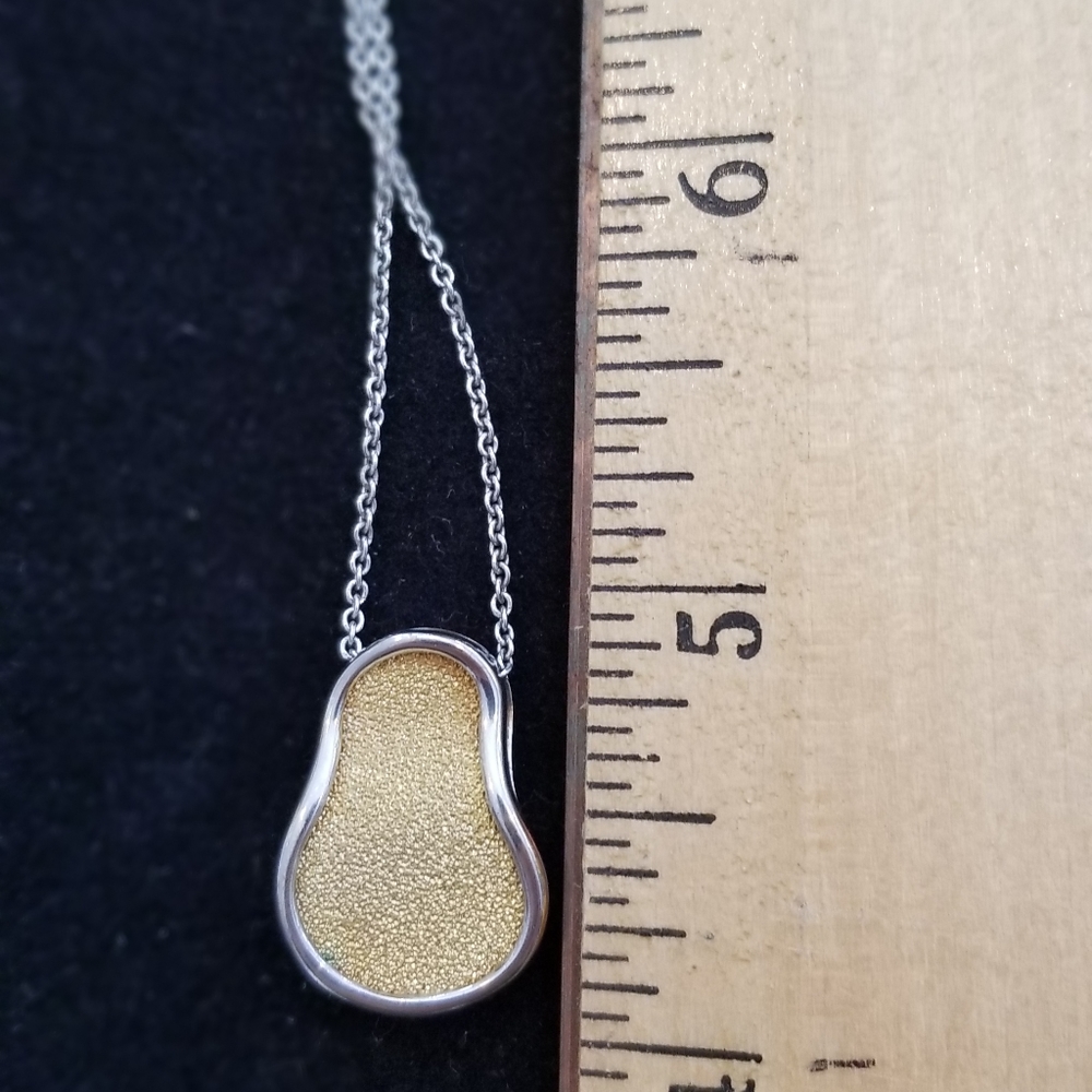 18kt two tone Gold Modernist necklace pendant